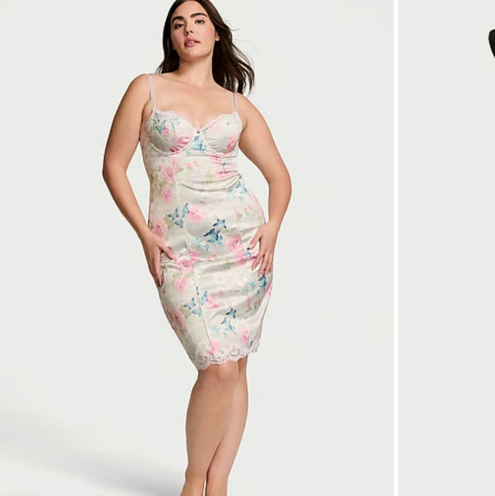Wicked Satin Lace-Trim Slip Dress
